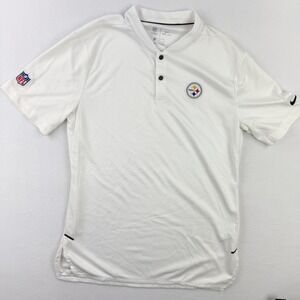 Pittsburgh Steelers Nike‎ On Field Band Collar Shirt S Mens White Short Sleeve
